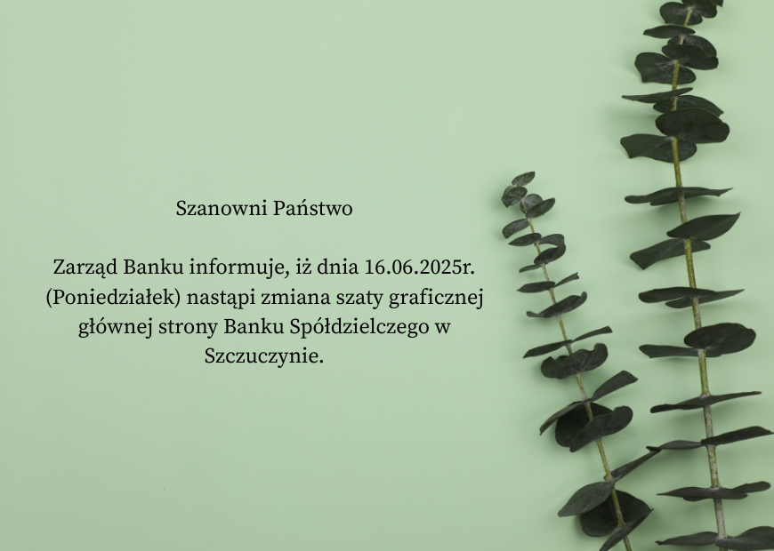 Informacja o zmianie strony banku