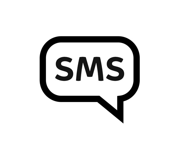 grafika przedstawia napis SMS w dymku